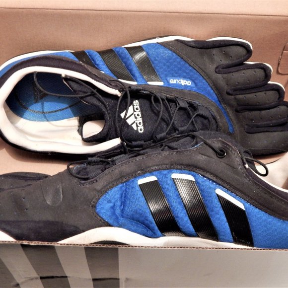 Throwback ADIDAS Adipure Ortho Trainer Shoes, Black-Blue-White, Mens, Sz 13 US - Picture 1 of 16